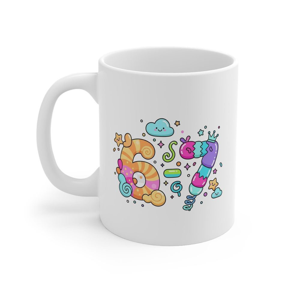 67 Meme Coffee Mug: TikTok Trend Design, Funny Gift