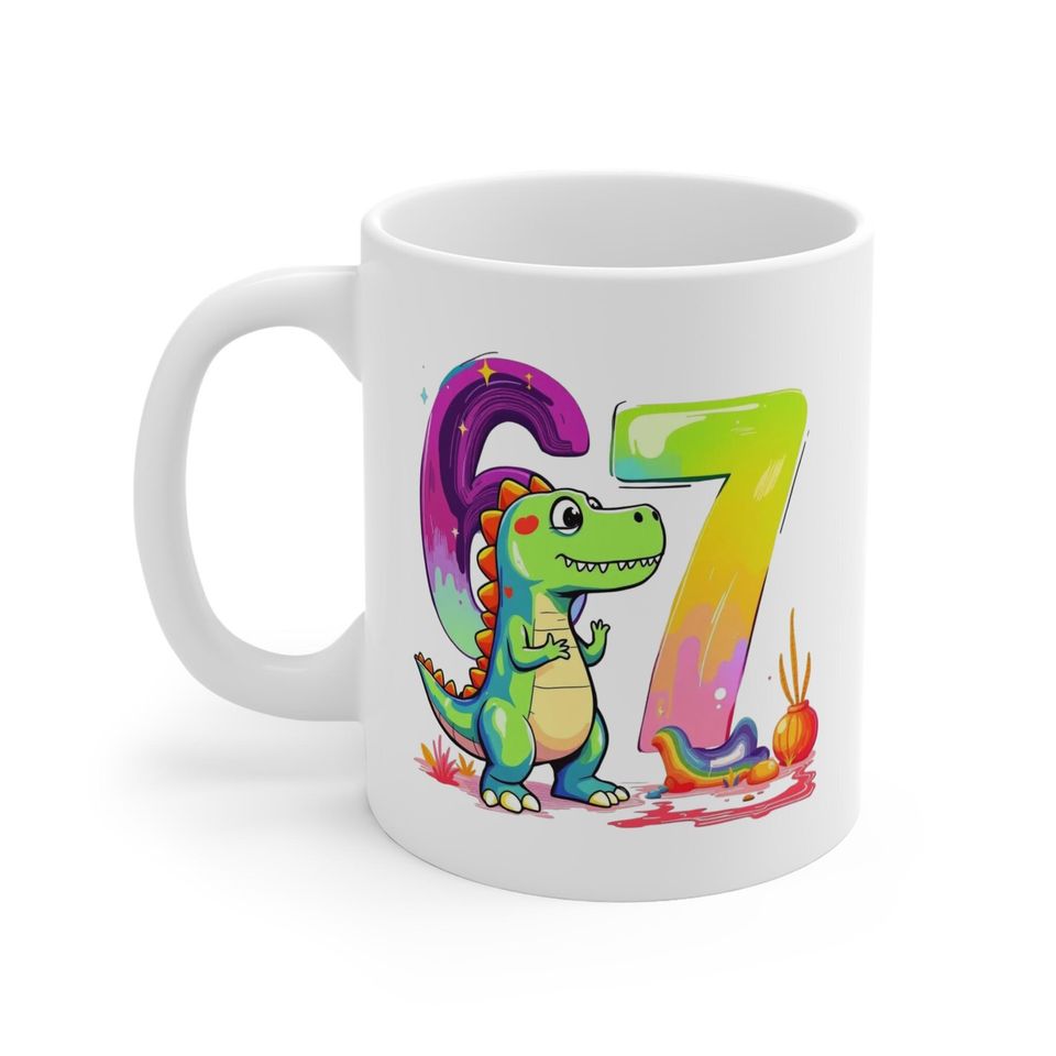 67 Meme Coffee Mug: TikTok Trend Design, Funny Gift