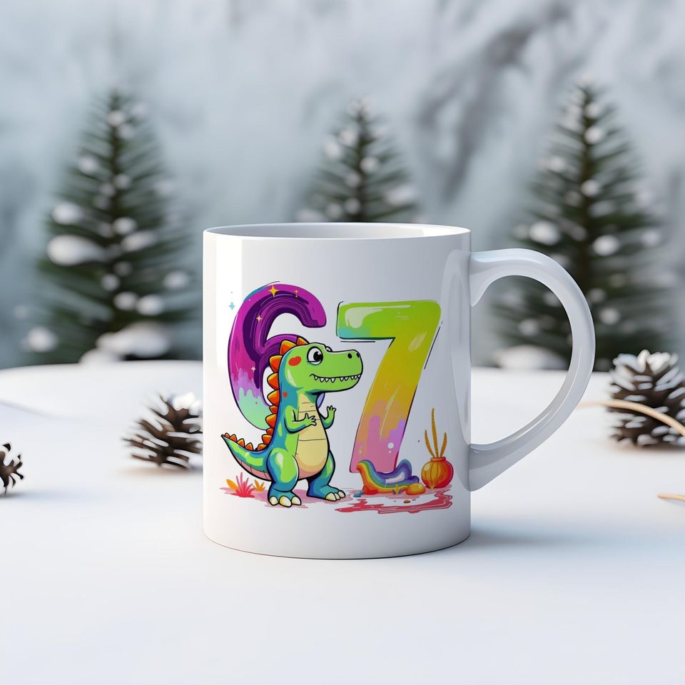 67 Meme Coffee Mug: TikTok Trend Design, Funny Gift
