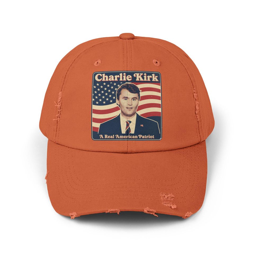 Charlie Kirk Patriotic Distressed Hat - A Real American Patriot Cap, Pray for Charlie