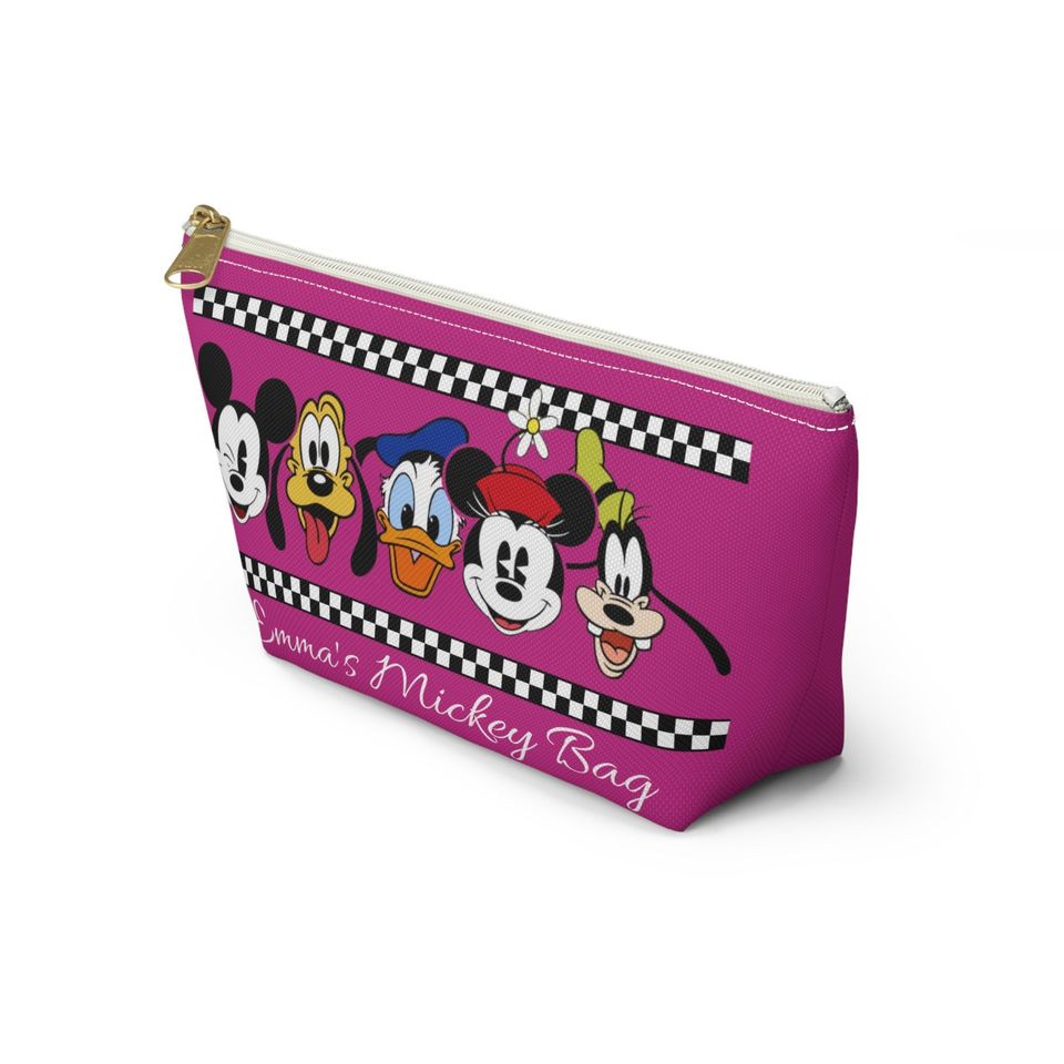 Custom Disney Mickey Mouse & Friends Makeup Bag, Personalized Minnie Cosmetic Case