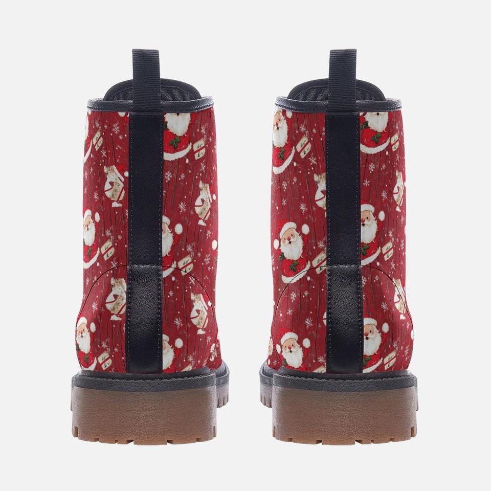 Christmas Santa Claus Leather Boots