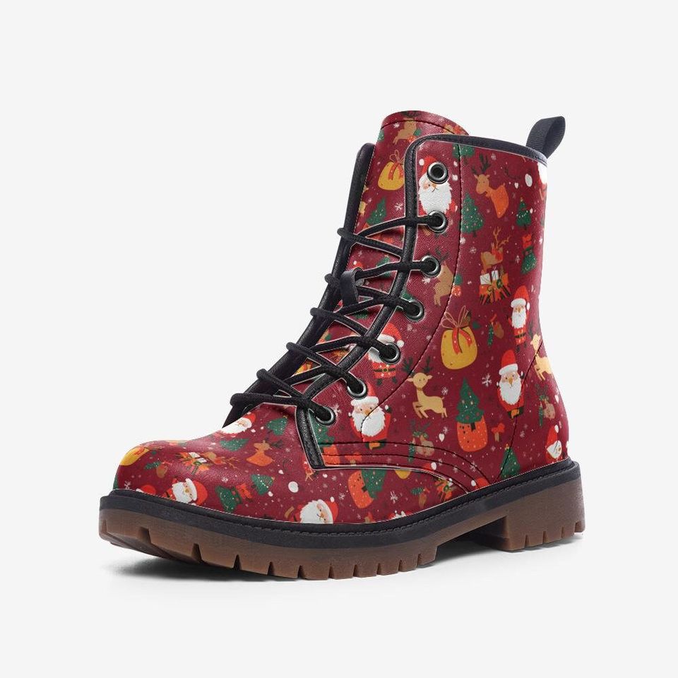 Christmas Santa Claus Leather Boots