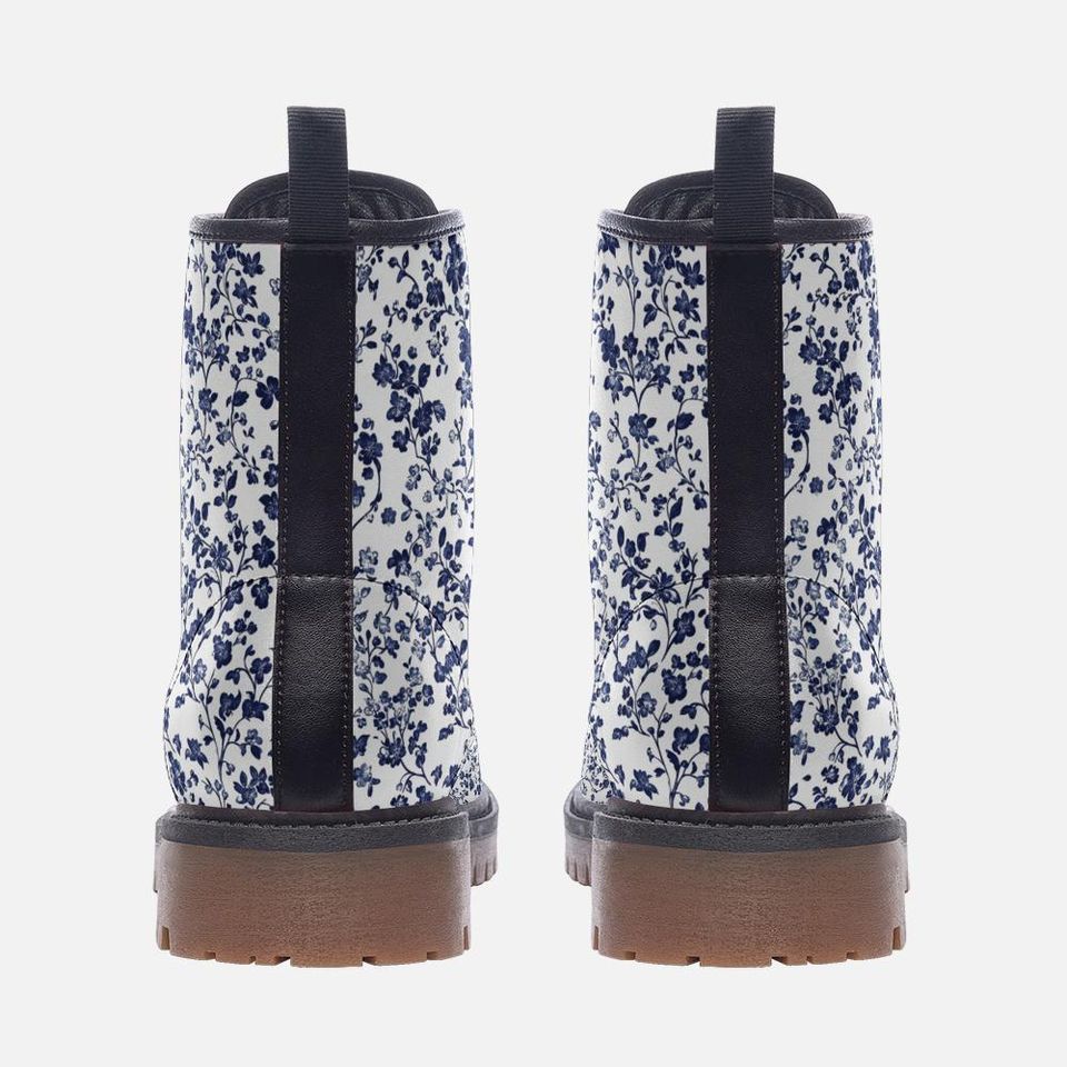 French Floral Leather Boots
