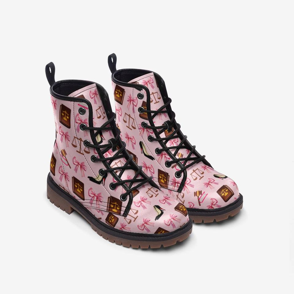 Pink Coquette Leather Boots for Law Students and Advocates