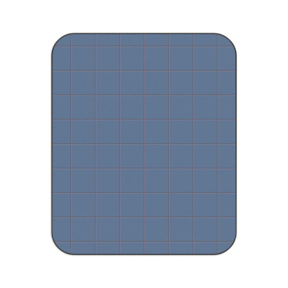 Slate Blue, Plum & Pink Windowpane Picnic Mat, Classic Preppy Park Beach Camping Throw, Gift