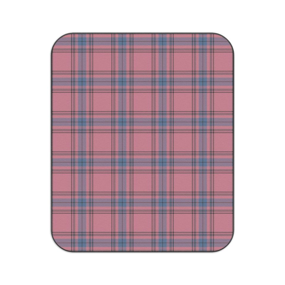 Dusty Pink, Slate Blue, Plum Gray & Charcoal Plaid Picnic Mat, Game Day, Park, Beach, Camping, Gift