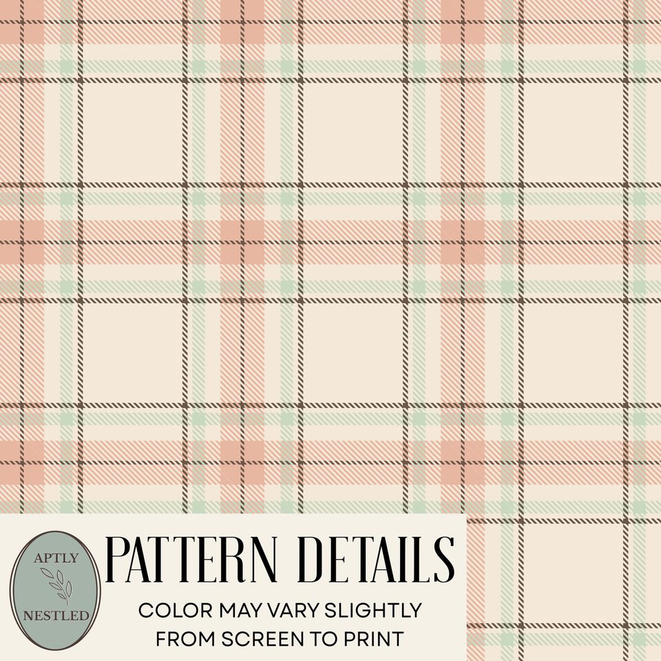 Cream, Apricot, Pistachio & Cocoa Plaid Picnic Mat, Classic Preppy Park Beach Camping Throw, Gift