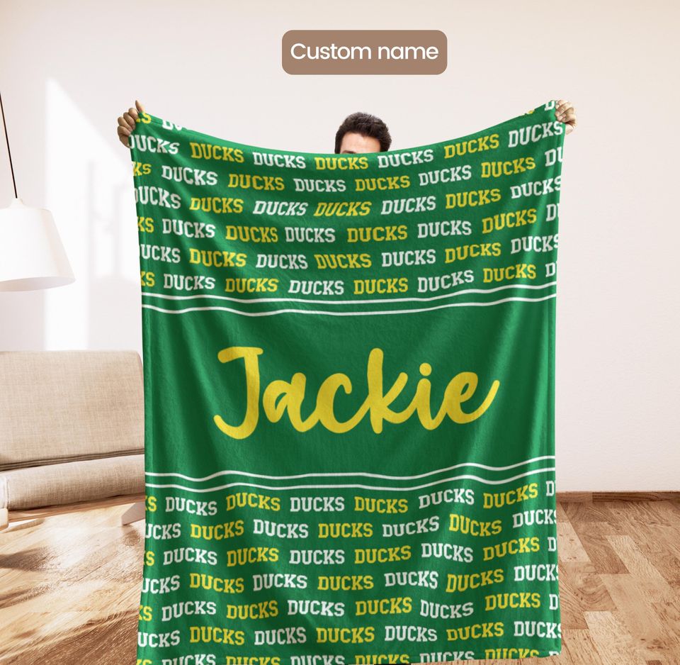 Custom Oregon Gift Blanket, Sports Fan , Oregon Man Cave Decor, College Dorm Blanket, Tailgate Blanket, Graduation Gift, Holiday Gift