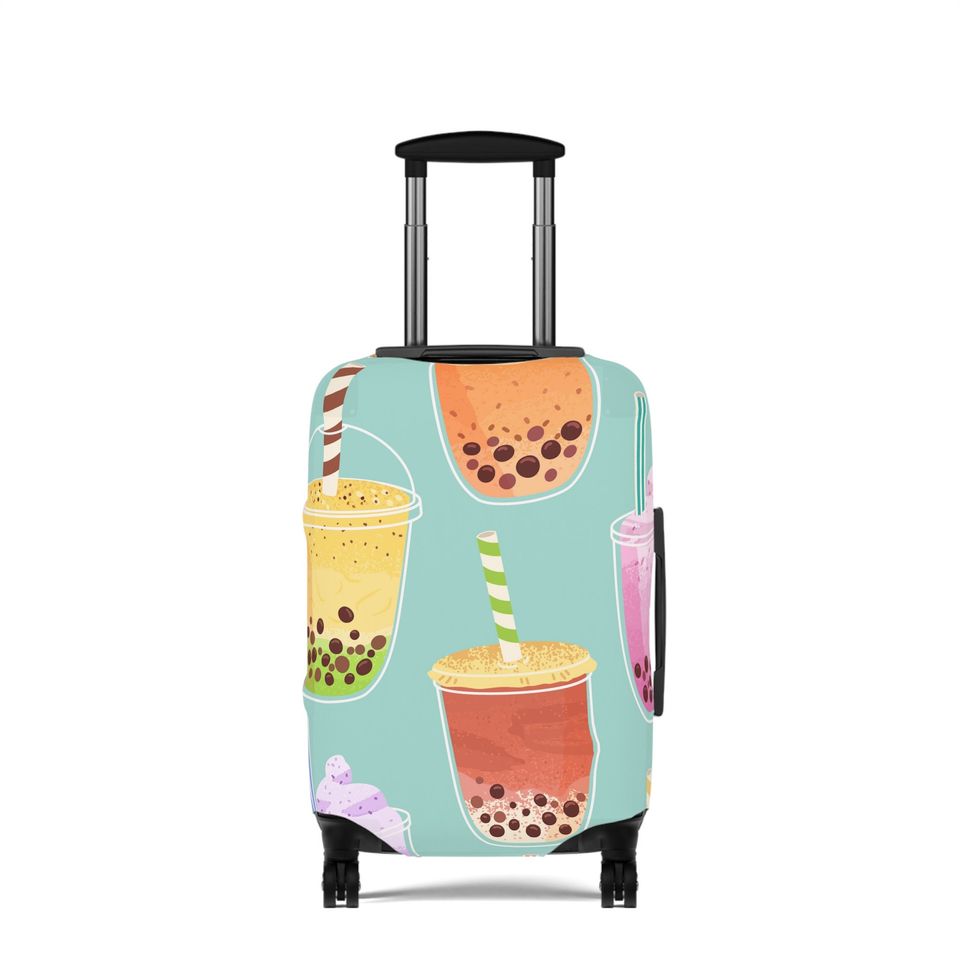 Bubble Tea Inspired Luggage Cover, Summer Vacation, Summer Trip