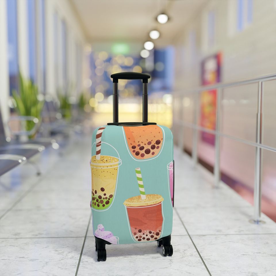 Bubble Tea Inspired Luggage Cover, Summer Vacation, Summer Trip