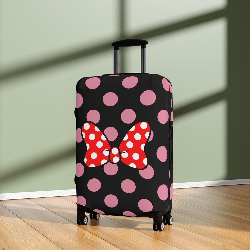 Minnie Mouse Inspired Luggage Cover, Printed Suitcase Protector