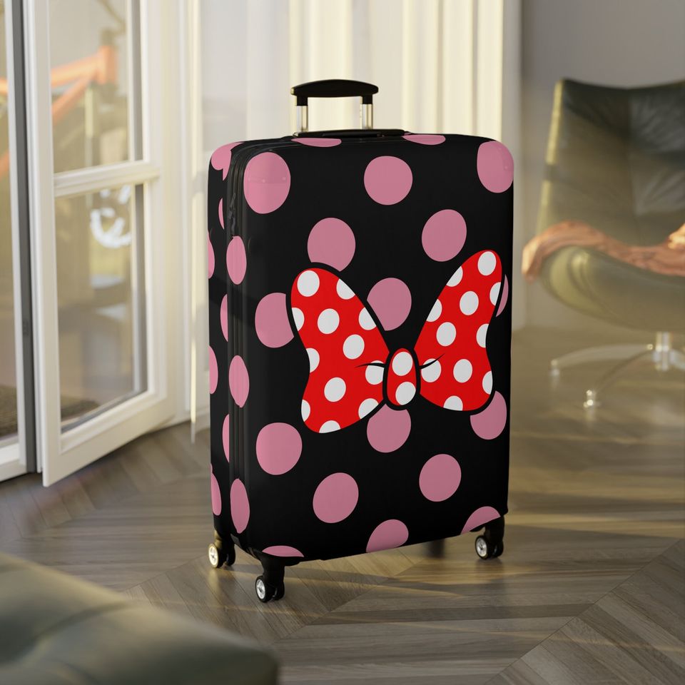 Minnie Mouse Inspired Luggage Cover, Printed Suitcase Protector