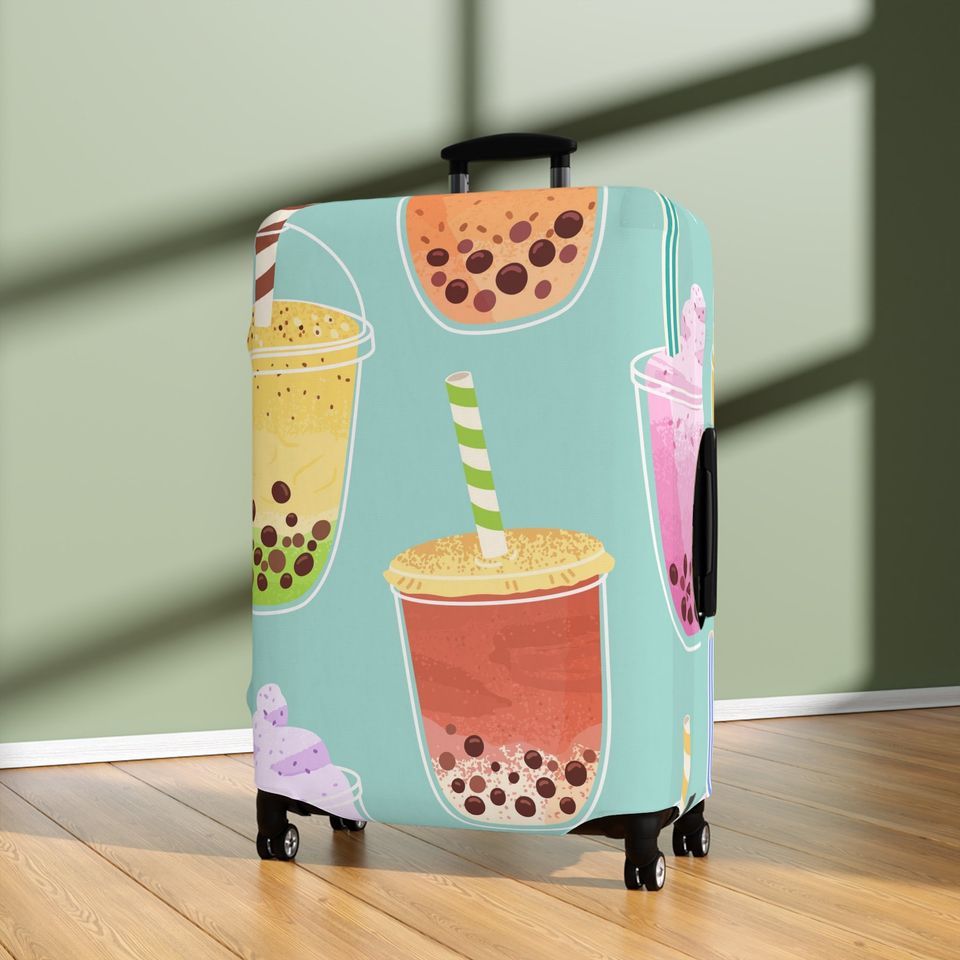 Bubble Tea Inspired Luggage Cover, Summer Vacation, Summer Trip