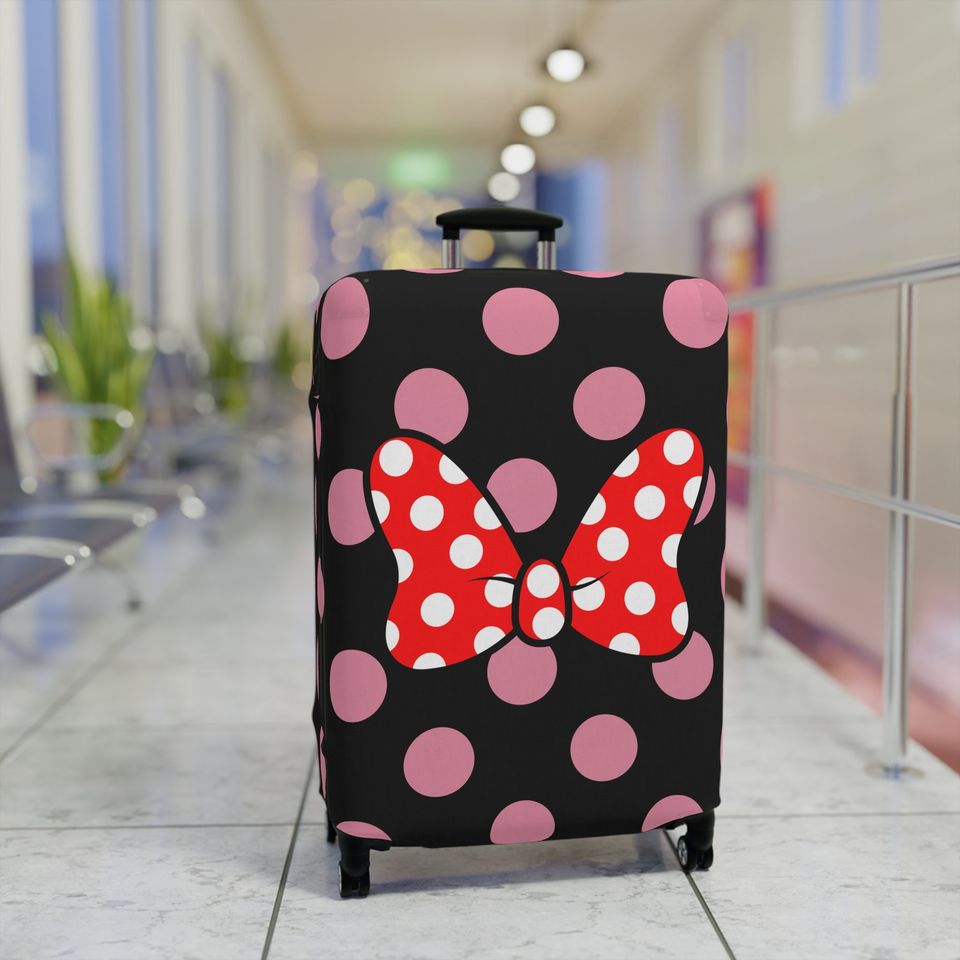 Minnie Mouse Inspired Luggage Cover, Printed Suitcase Protector