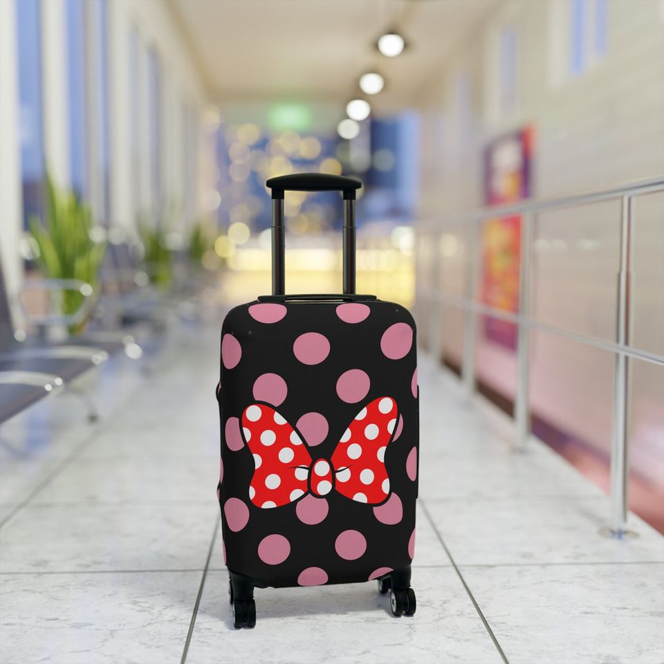 Minnie Mouse Inspired Luggage Cover, Printed Suitcase Protector