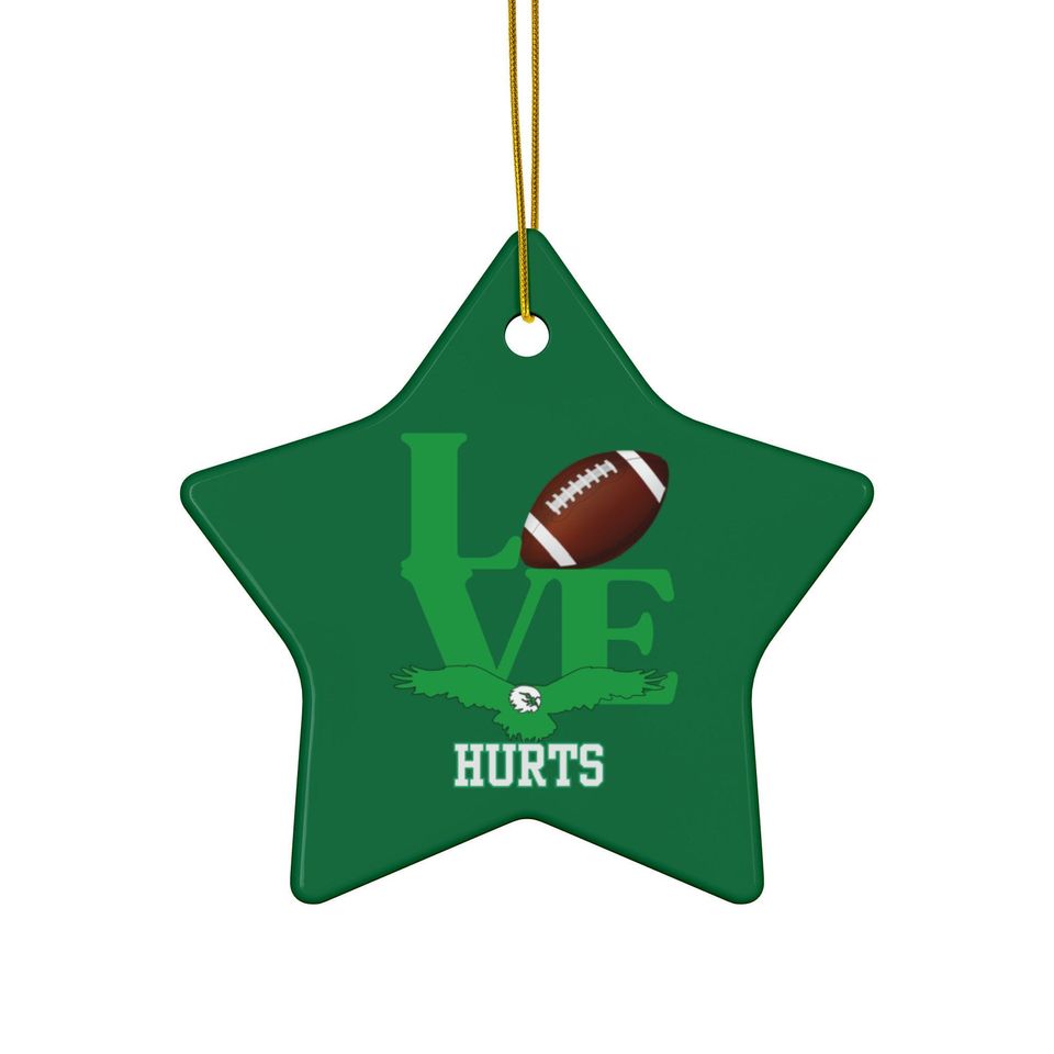 Eagles Football Ceramic Christmas Ornament: Love Hurts Tree Decor