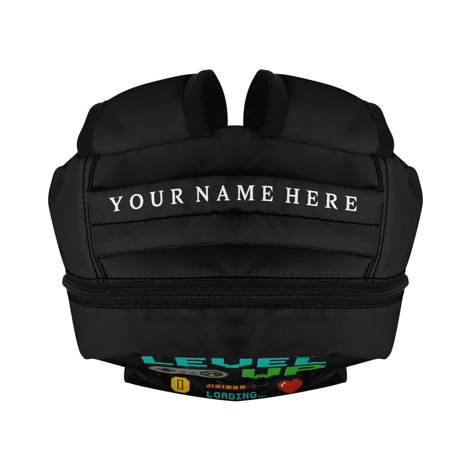 Level Up Gamer Backpack  Pixel Art School Bag  | Video Game Backpack for Kids