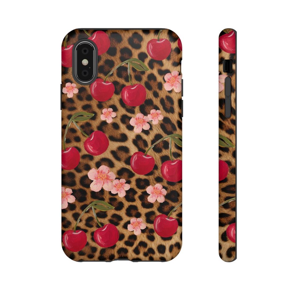 Cherry and Leopard Print  Phone Case