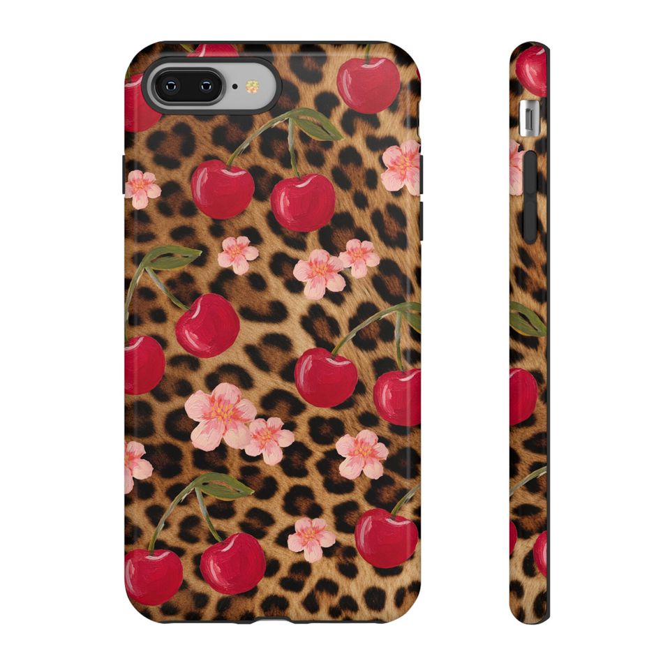Cherry and Leopard Print  Phone Case