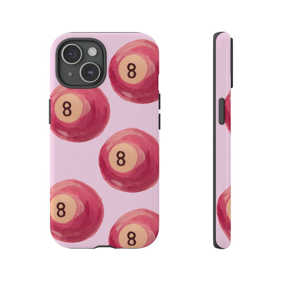 Pink 8 Ball Hand Painted Phone Case
