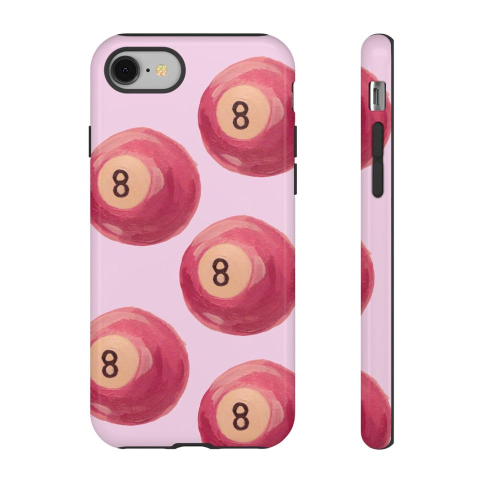 Pink 8 Ball Hand Painted Phone Case