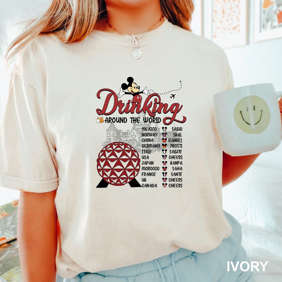 Epcot Drinking Around The World Shirt, Epcot Drink Shirt, Epcot Shirt