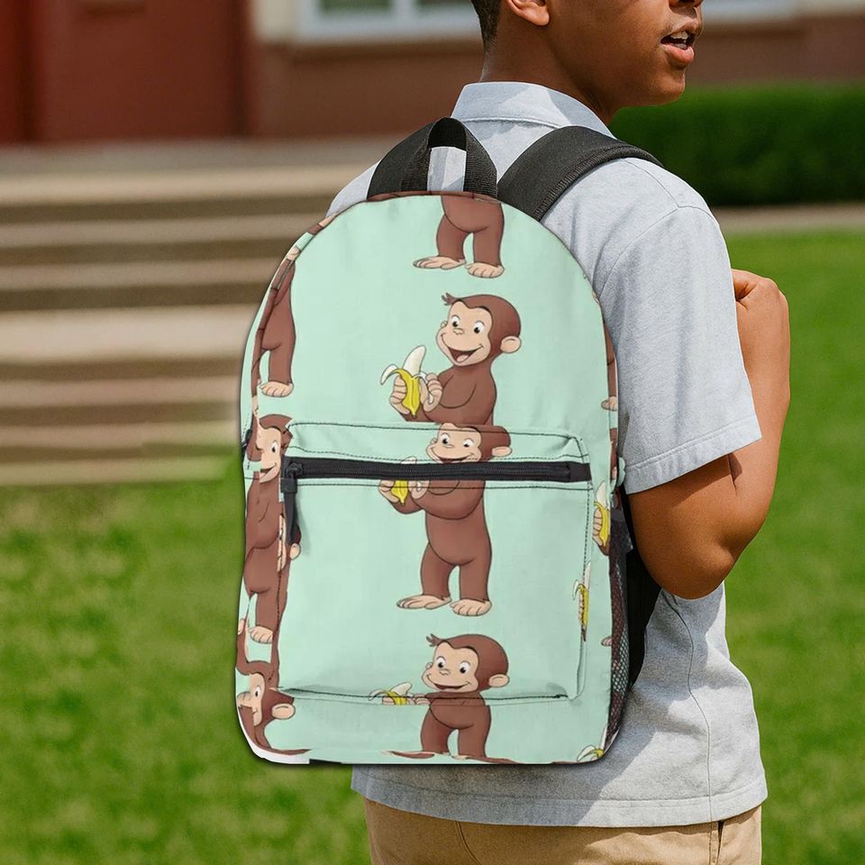 Personalized Kids Backpack, Curious George Backpack, Fun Cartoon Backpack