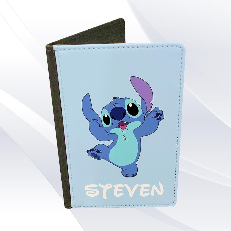 Cute Stitch Happy Jump Passport Holder