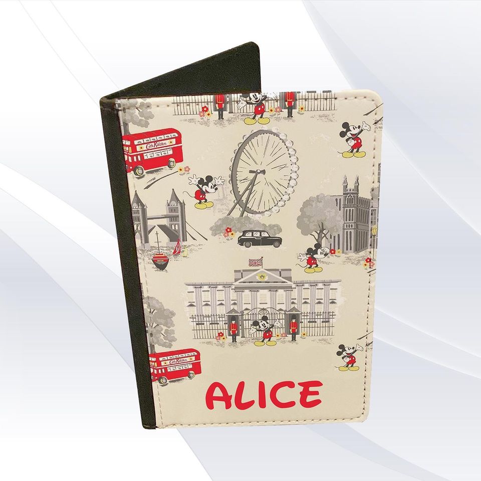 Mickey Mouse Disney London Pattern Passport Holder
