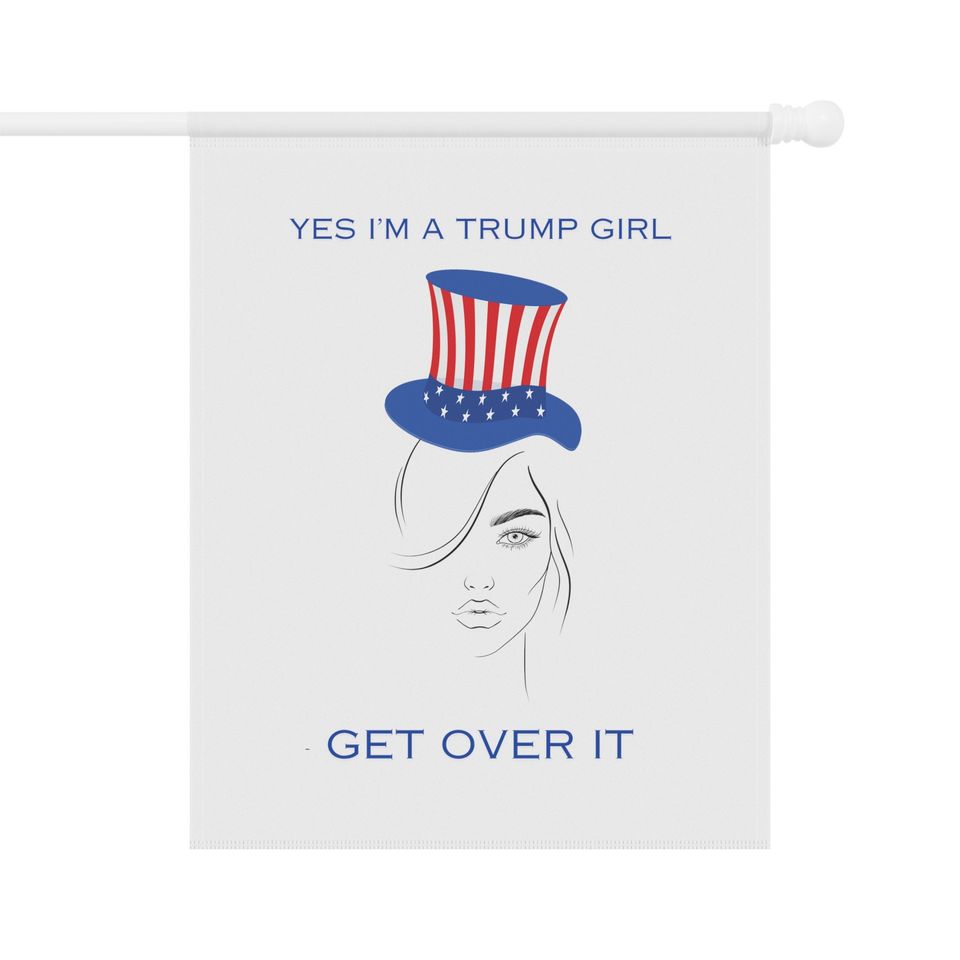 Custom Spring Garden Flag House Banner Trump Girl