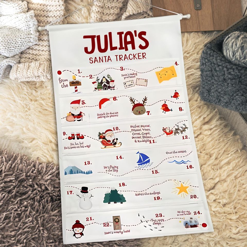 Personalized Fabric Advent Calendar with Handcrafted Forest Theme Christmas Countdown for Kids and Families