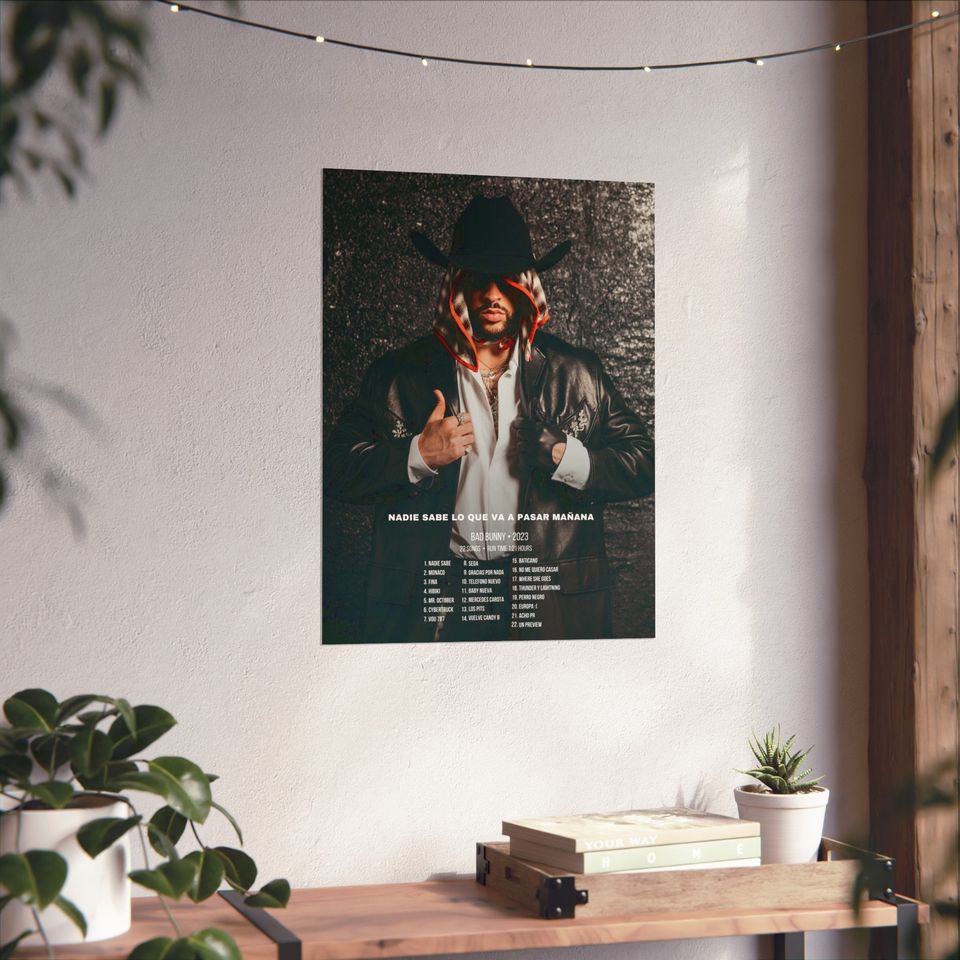 Bad Bunny poster, Bad Bunny Gifts, Poster gift, Pop music poster
