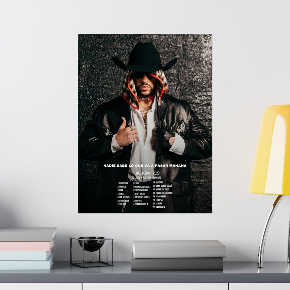 Bad Bunny poster, Bad Bunny Gifts, Poster gift, Pop music poster