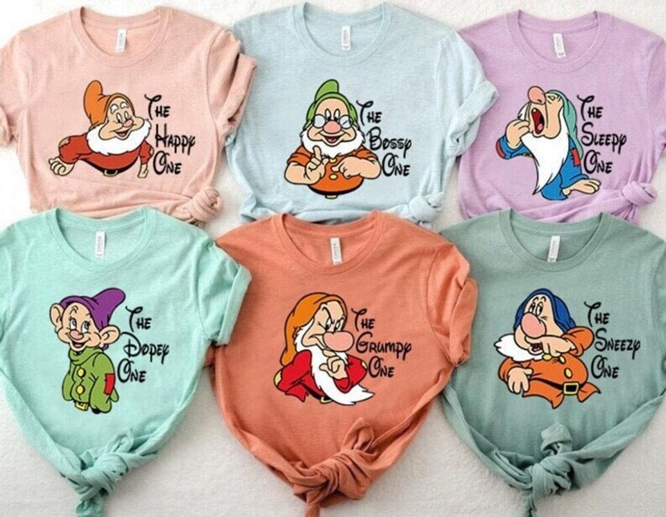 Seven Dwarfs Shirts, Seven Dwarfs, Disney Group Shirts, Snow White
