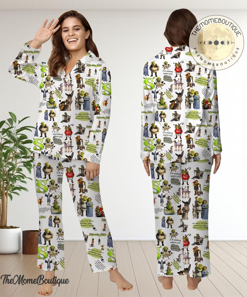 Shrek Disney Woman Pajamas Set, Pajamas Set, Shrek Holiday Pyjamas Set