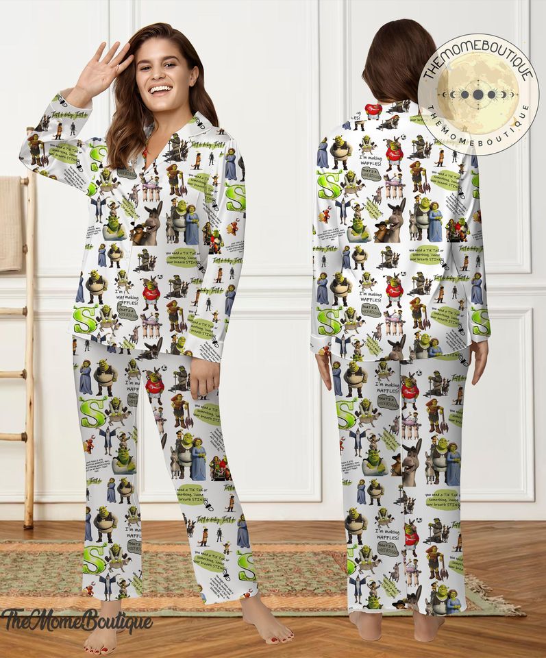 Shrek Disney Woman Pajamas Set, Pajamas Set, Shrek Holiday Pyjamas Set