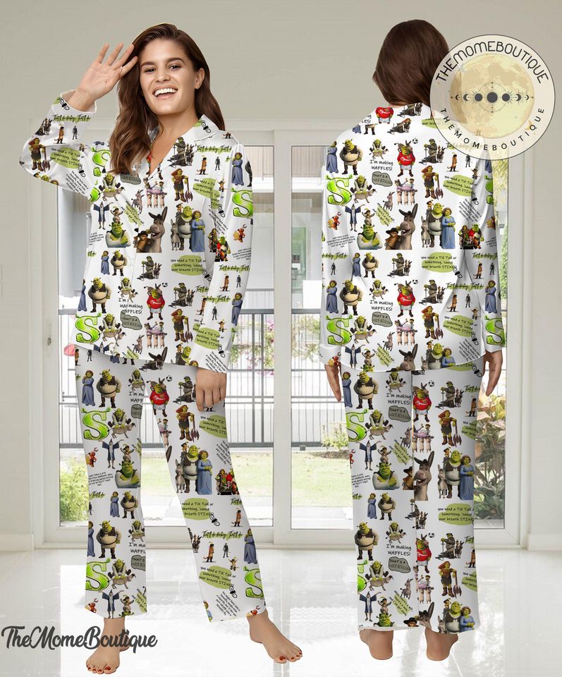 Shrek Disney Woman Pajamas Set, Pajamas Set, Shrek Holiday Pyjamas Set