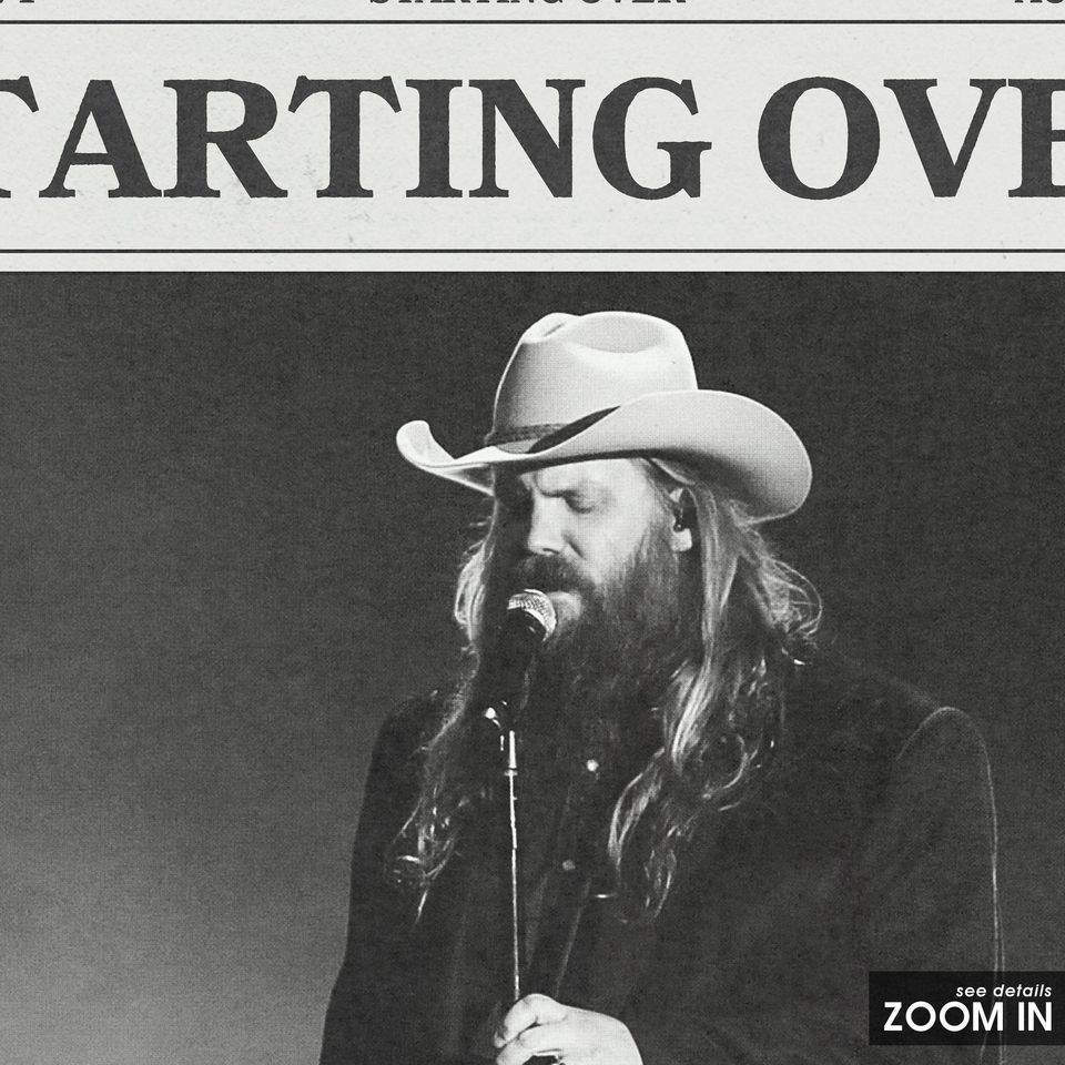 Chris Stapleton Newspaper Print, Starting Over Poster