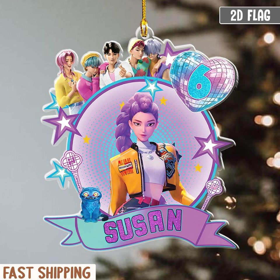 Personalized Name KPOP Ornament, KPOP Christmas Keepsake, Huntrix Ornament
