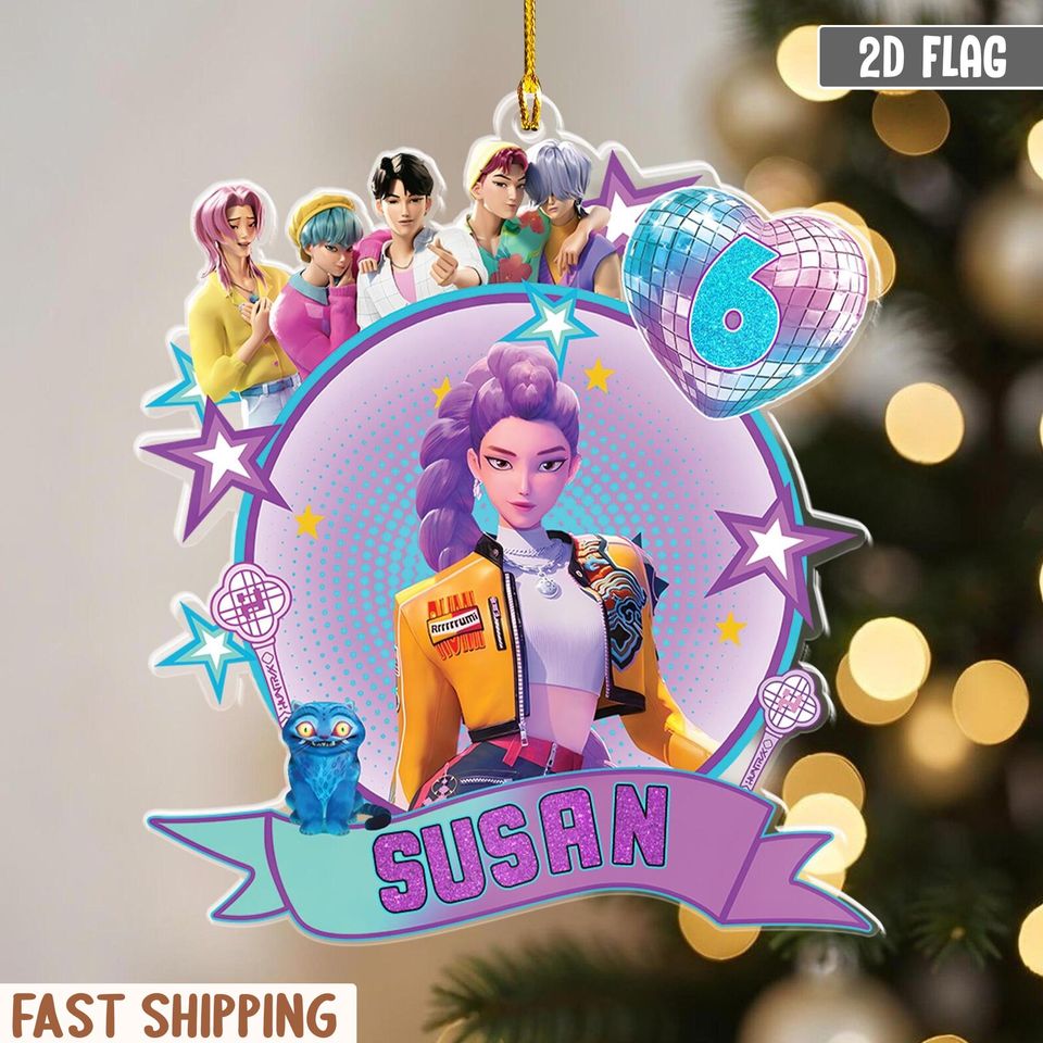 Personalized Name KPOP Ornament, KPOP Christmas Keepsake, Huntrix Ornament