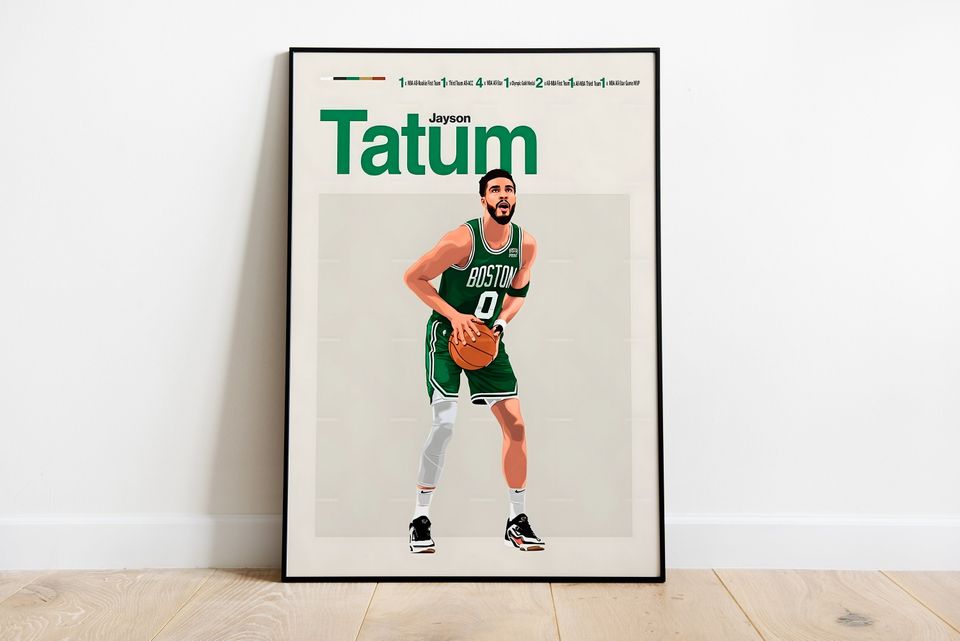 Jayson Tatum Poster, NBA Poster, Celtic Poster, Tatum Poster