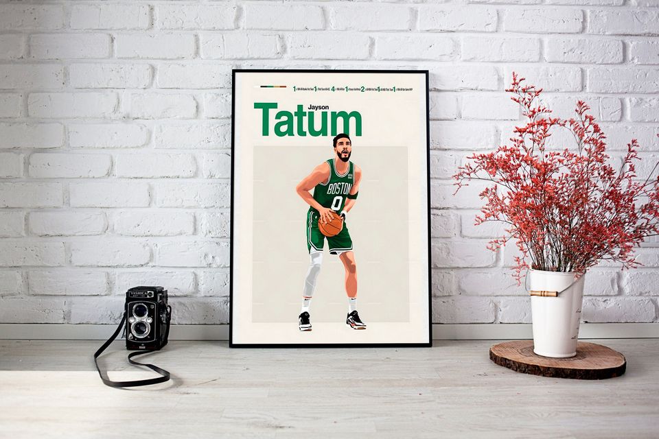Jayson Tatum Poster, NBA Poster, Celtic Poster, Tatum Poster