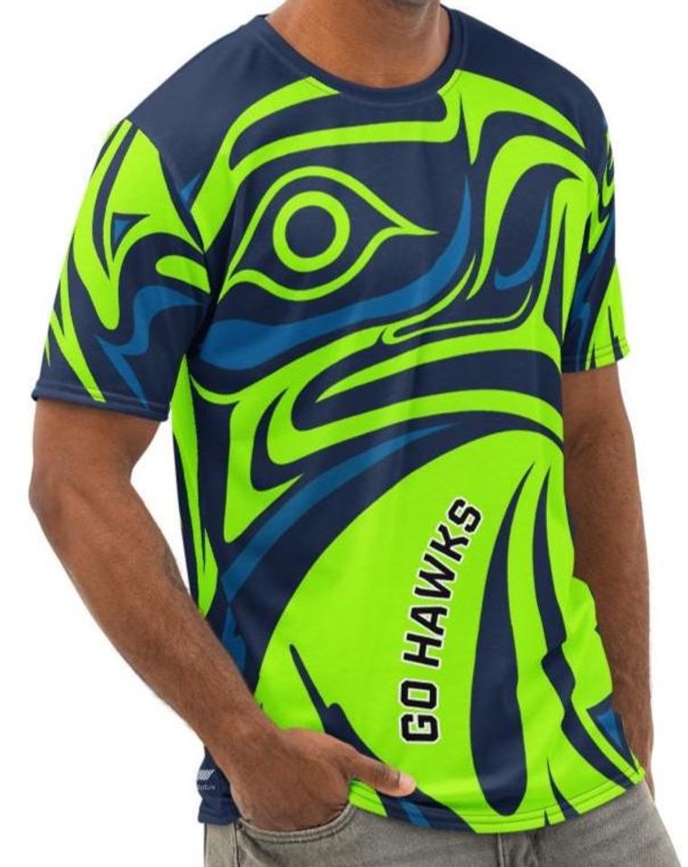 Seattle Seahawks Inspired Men's Crew Neck T-Shirt