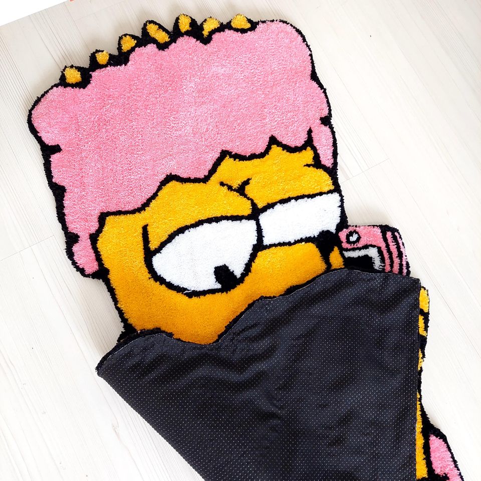Bart Tufted Rug, Simpsons Movie Rug, Handmade Custom Area Rug, Gift for Her