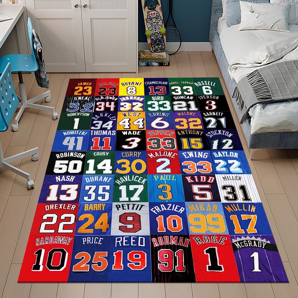 Nba Players Rug,Basketball Rug,Sport Rug,Colorful Rug,Cool Rugs,Custom Rug,Hypebeast Rug,Area Rugs,Personalized Rug,Unique Rug,Gift for her
