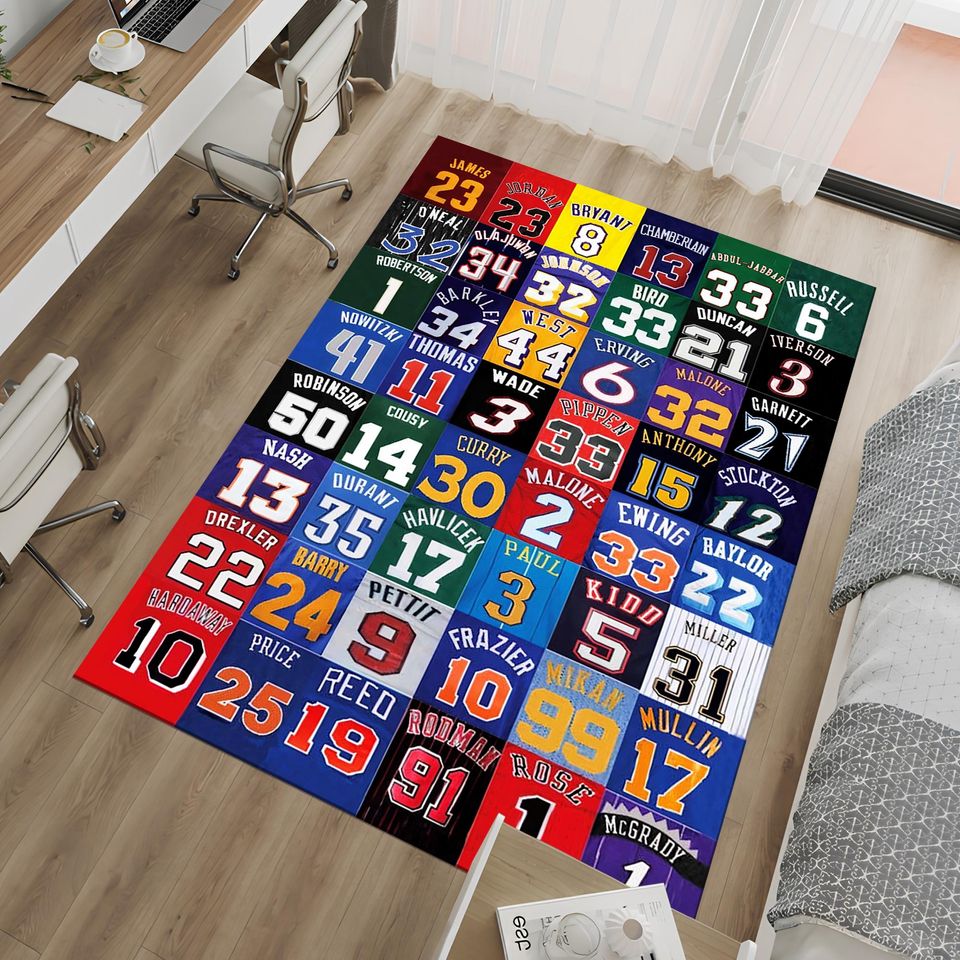 Nba Players Rug,Basketball Rug,Sport Rug,Colorful Rug,Cool Rugs,Custom Rug,Hypebeast Rug,Area Rugs,Personalized Rug,Unique Rug,Gift for her