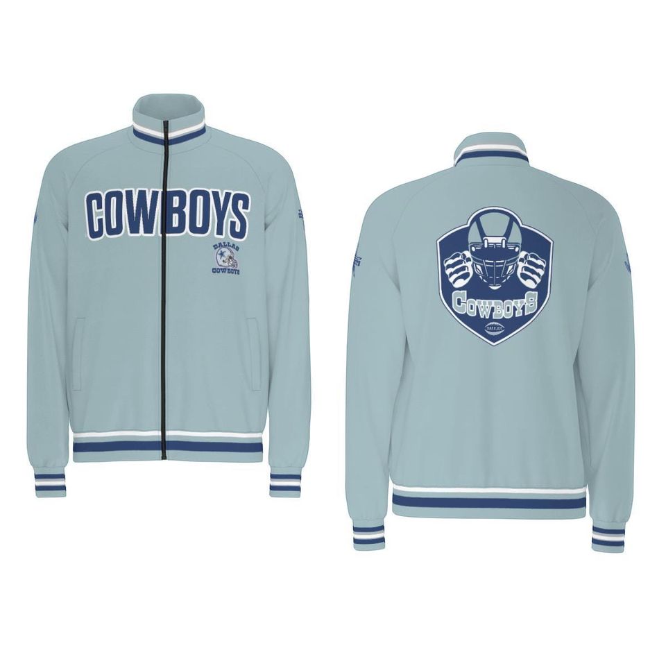 Dallas CowBoys Slight blue Raglan-Sleeve Stand Collar Jacket