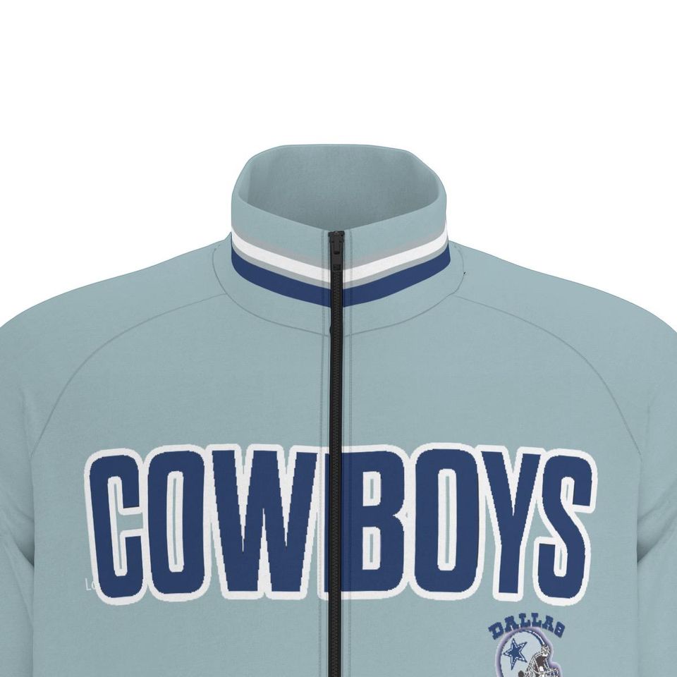 Dallas CowBoys Slight blue Raglan-Sleeve Stand Collar Jacket