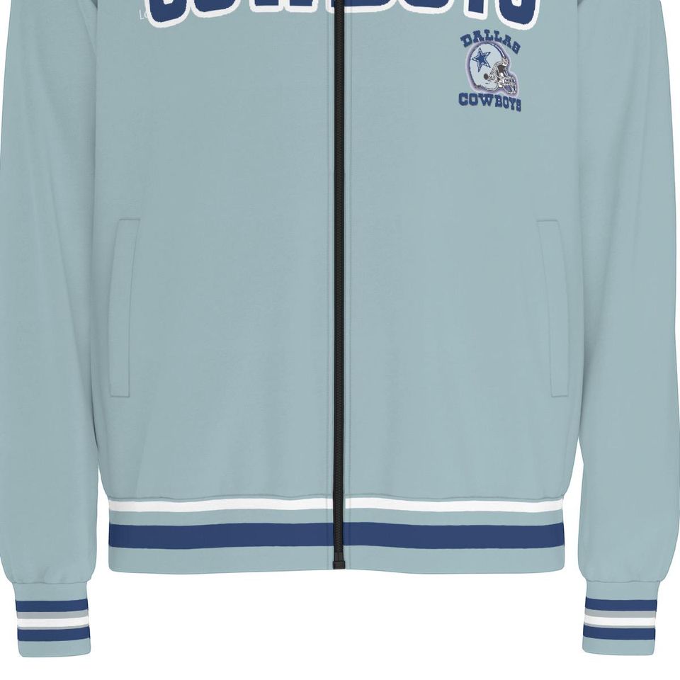 Dallas CowBoys Slight blue Raglan-Sleeve Stand Collar Jacket